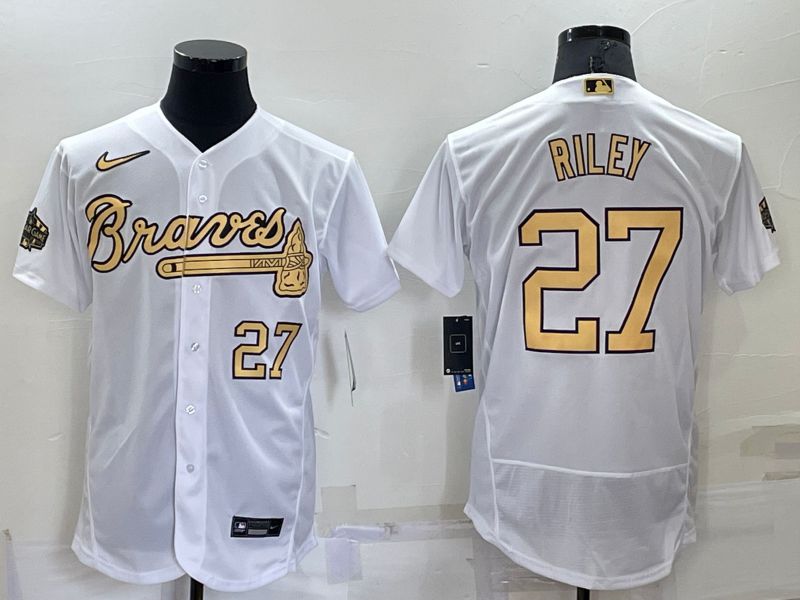 Men Atlanta Braves 27 Riley White 2022 All Star Elite Nike MLB Jersey